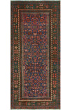 Fine VTG Habiba Blue/Brown Runner, 3'3" x 7'2"