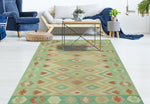 Sangat Francesca Green/Orange Rug, 5'1" x 6'7"