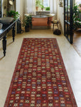 Fine VTG Colton Burgundy/Beige Runner, 3'7" x 9'8"