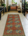 Fine VTG Ayobunmi Rust/Beige Runner, 4'4" x 10'7"