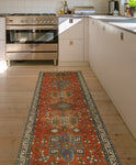 Fine VTG Claudett Rust/Ivory Runner, 3'2" x 12'7"