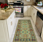 Kazak Antonio Grey/Navy Runner, 2'0" x 5'2"