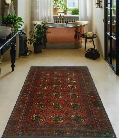 Vintage Barnum Rust/Charcoal Rug, 3'5" x 5'3"