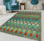 Balochi Nebahat Blue/Orange Rug, 3'3" x 4'11"