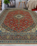 Fine VTG Dilek Red/Navy Rug, 8'2" x 11'1"