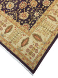 Peshawar Alim Eggplant/Beige Rug, 9'0" x 12'5"