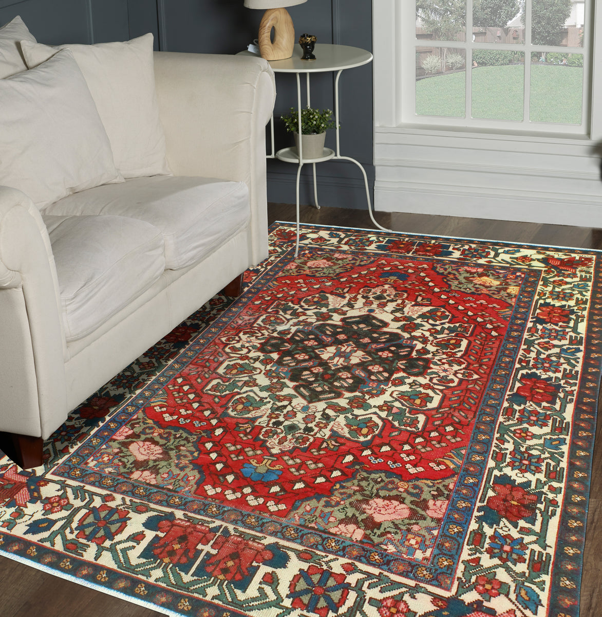 Fine VTG Ciela Red/Ivory Rug, 4'10 x 6'7 – Noori Rug