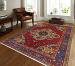 Fine VTG Jose Red/Blue Rug, 5'0" x 6'7"