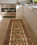 Fine VTG Magdali Ivory/Red Runner, 3'9" x 9'11"