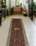 Fine VTG Noor Charcoal/Ivory Runner, 2'9" x 13'6"