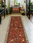 Fine VTG Nik Red/Ivory Runner, 2'11" x 9'1"