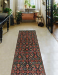 Fine VTG Fadilah Charcoal/Blue Runner, 2'8" x 9'1"