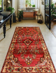 Fine VTG Hadley Red/Beige Runner, 4'0" x 9'9"