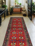 Fine VTG Beale Red/Charcoal Runner, 3'6" x 9'4"