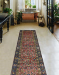 Fine VTG Katayoun Rust/Navy Runner, 2'9" x 9'10"