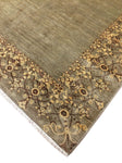 Peshawar Tariqa Green/Ivory Rug, 8'5" x 9'8"