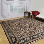 Versailles Agra Tabriz Drk. Red/Blue Rug, 7'11" x 9'7"