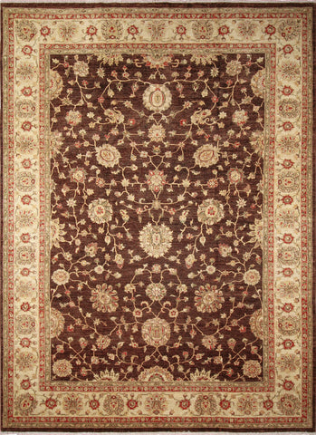 Peshawar Janiya Chocolate/Ivory Rug, 9'11" x 13'9"