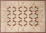 Peshawar Jarkynai Chocolate/Beige Rug, 10'0" x 14'2"