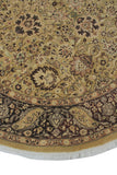 Versailles Kashan Gold/Drk. Brown Round Rug, 5'11" x 6'0"