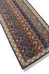 Khurgeen Corbyn Burgundy/Blue Rug, 2'6" x 9'9"