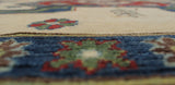 Kazak Beornet Ivory/Blue Rug, 8'9" x 11'9"