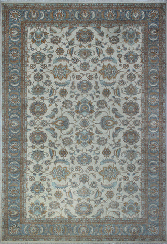 Yousafi Bahualdin Ivory/Grey-Blue Rug, 11'9" x 17'9"