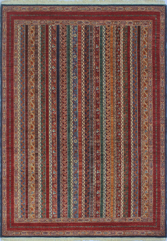 Khurgeen Braw)eigh Blue/Rust Rug, 5'8" x 7'10"