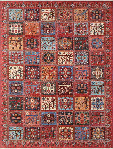 Aria Qurban Rusty-Red/Blue Rug, 8'11" x 11'10"