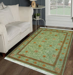 William Jasim Green/Grey Rug, 4'0" x 5'10"