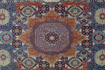 Mamlouk GulShaah Blue/Rust Rug, 8'10" x 11'6"