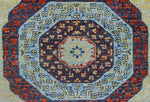 Mamlouk GulShaah Blue/Rust Rug, 8'10" x 11'6"