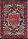 Aria Marwin Blue/Red Rug, 9'10" x 13'9"