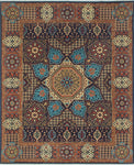 Aria Coopersmith Blue/Gold Rug, 7'9" x 9'8"