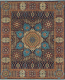 Aria Coopersmith Blue/Gold Rug, 7'9" x 9'8"