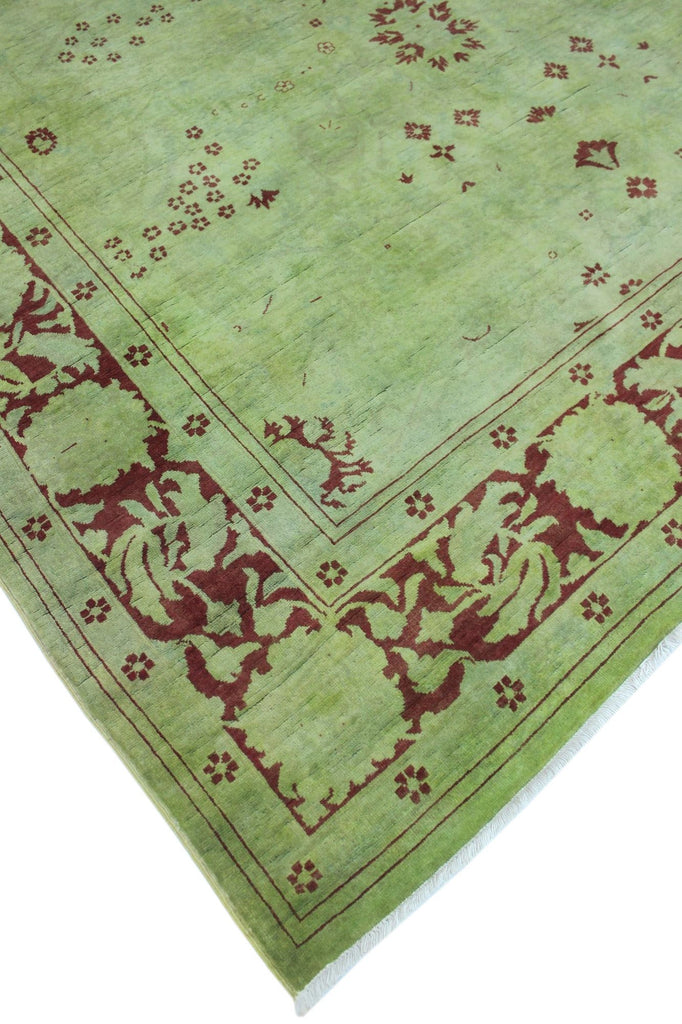 Overdyed Babür Green/Rust Rug, 8'0