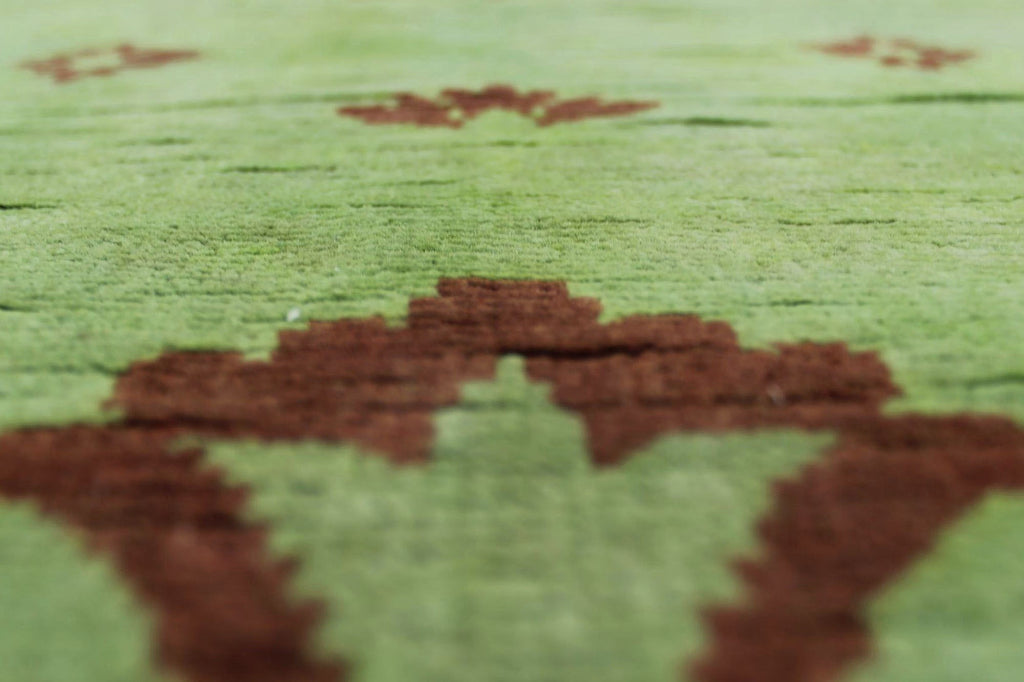 Overdyed Babür Green/Rust Rug, 8'0