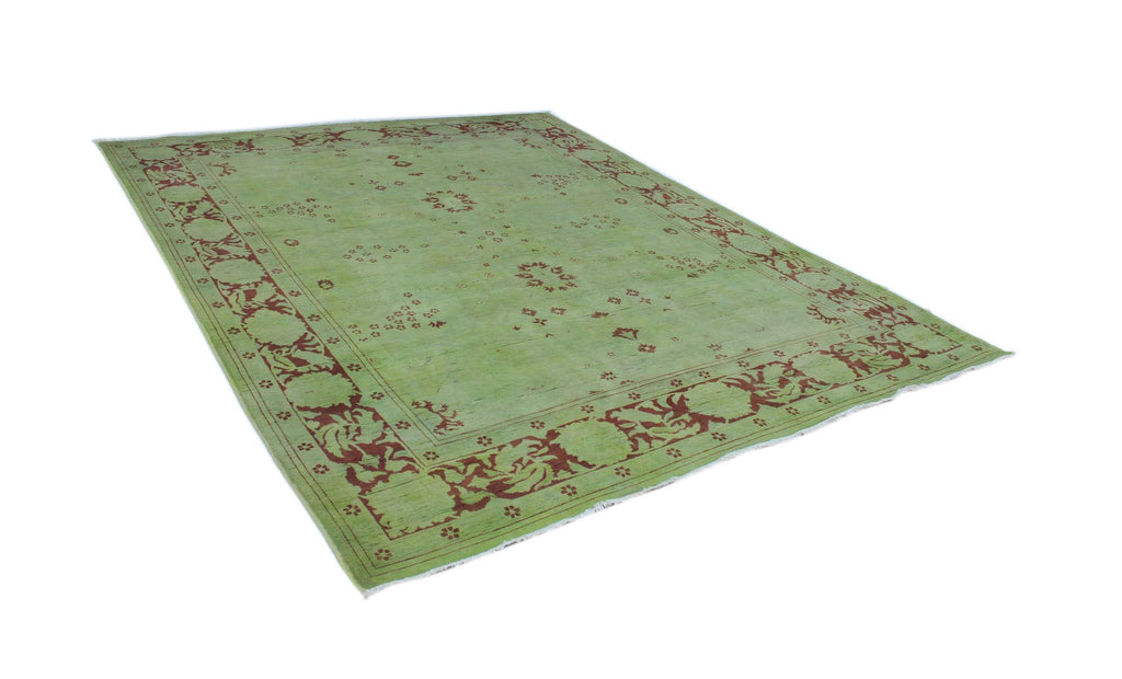 Overdyed Babür Green/Rust Rug, 8'0