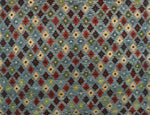 Balochi Leicester Blue-Grey/Red Rug, 3'11" x 6'0"