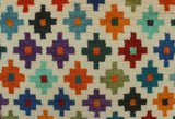 Balochi Alaba Ivory/Purple Rug, 3'4" x 4'10"