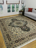 Wali Chugtai Lt. Grey/Black Rug, 8'4" x 10'2"