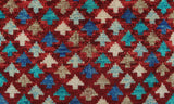 Balochi Baako Red/Blue Rug, 4'10" x 6'8"