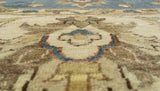 Yousafi Briseyda Blue-Grey/Beige Round Rug, 10'2" x 10'2"