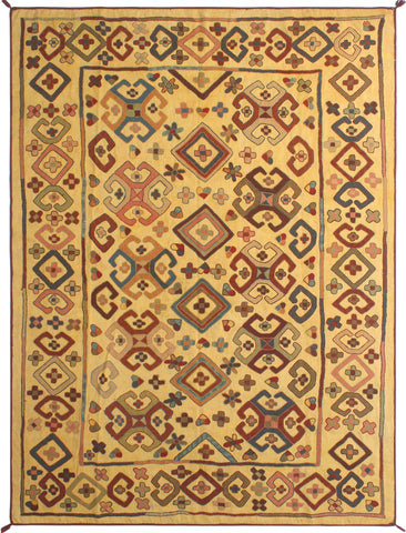 Vintage Adron Gold/Rust Rug, 6'10" x 9'5"