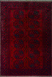 Vintage Elisa Red/Black Rug, 4'6" x 6'1"