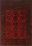 Vintage Lainey Red/Black Rug, 6'5" x 9'8"