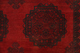 Vintage Lainey Red/Black Rug, 6'5" x 9'8"