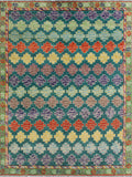 Balochi Gracie Teal Green/Purple Rug, 4'10" x 6'7"