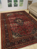 Semi Antique Trace Red/Navy Rug, 6'7" x 9'7"