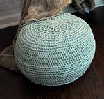 Jade Pouf, Seafoam (20"x20"x14")